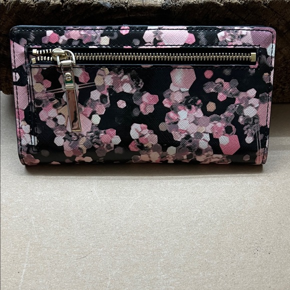 Kate Spade Black and Pink Floral Wallet - Picture 2 of 5